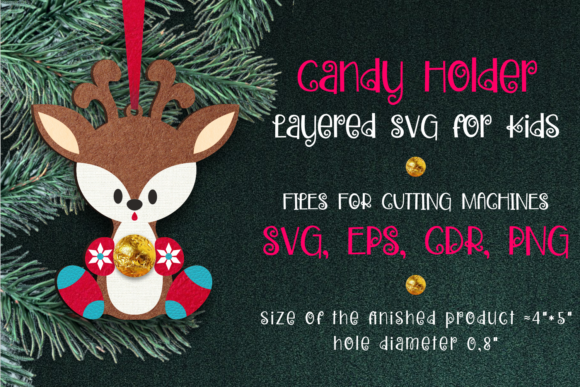 Candy Holder Christmas Ornament Deer 3D SVG Brings Holiday Cheer to Marketing Visuals