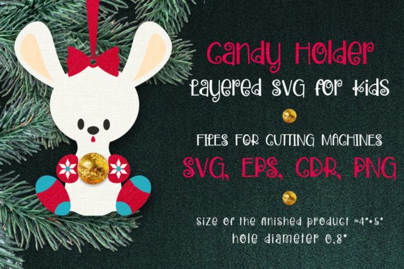 Candy Holder Christmas Ornament Rabbit