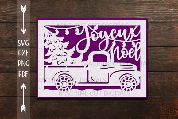 Christmas 3D SVG Joyeux Noel Card Papercut Design for Crafters