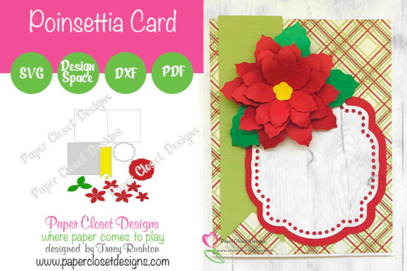 Christmas Poinsettia Card – 3D SVG Design for Festive Digital Products