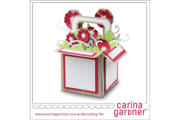 Red Flower Explosion Box: 3D SVG Design for Bold Editorial Visuals